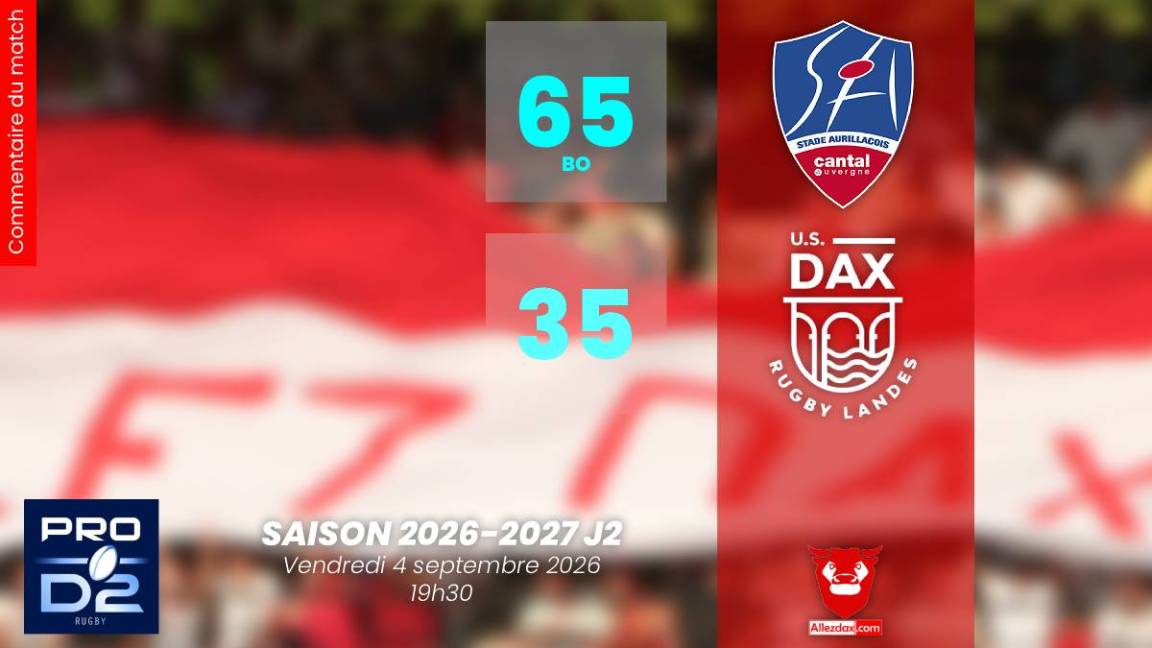 PROD2 2026-2027 J2 : AURILLAC - DAX