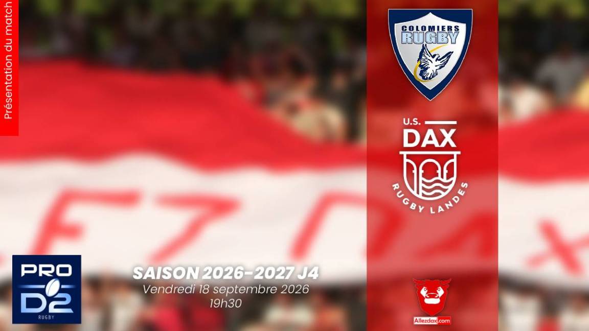 PROD2 2026-2027 J4 : COLOMIERS - DAX