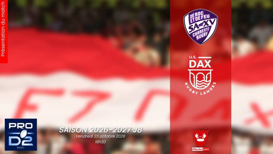 PROD2 2026-2027 J8 : ANGOULEME - DAX